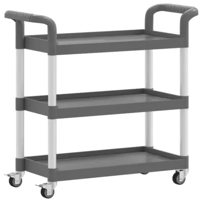 vidaXL 3-nadstropni voziček siv 77x34x72 cm aluminij