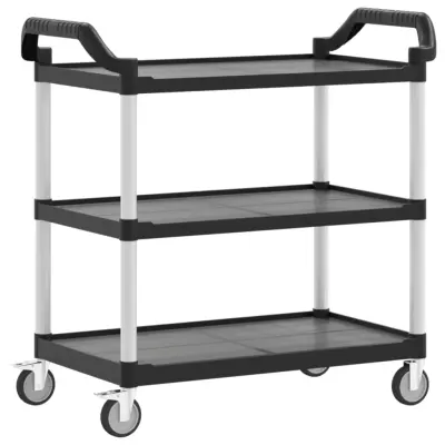 vidaXL 3-nadstropni voziček črn 99x50x96 cm aluminij