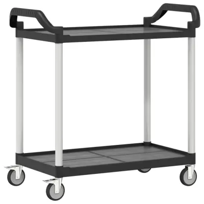 vidaXL 2-nadstropni voziček črn 99x50x97 cm aluminij