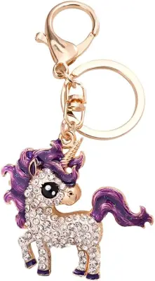 Keychain Rhinestone Unicorn Keychain Rainbow Unicorn Keychain Car Bag Pendant Charm Women's Gift