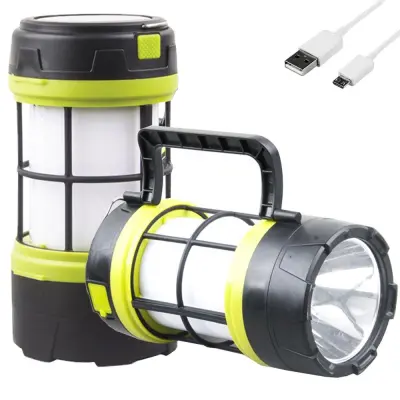 3v1 aku. solarna LED ročna svetilka za kampiranje 360 USB powerbank