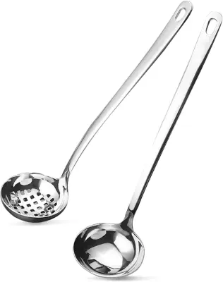 Stainless steel spoon hot pot restaurant edge stove soup spoon colander long handle spoon soup shell soup colander small soup spoon porridge spoon mil