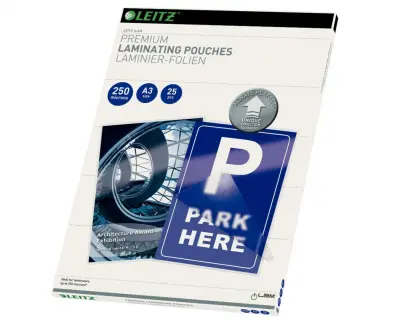 Žepki za plastificiranje leitz a3 250mic s smernimi puščicami 1/25 74910000