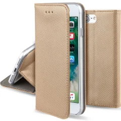 MOOZY zlata pametna magnetna preklopna torbica za telefon iPhone SE 2020, iPhone 7, iPhone 8