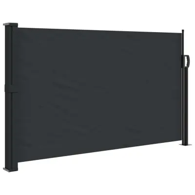 vidaXL Zložljiva stranska tenda črna 117x300 cm