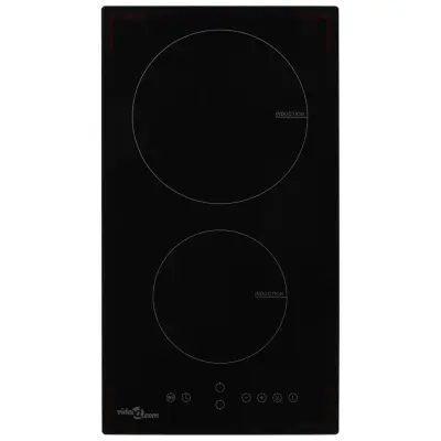 vidaXL Indukcijska plošča z 2 gorilnikoma steklo 3500 W