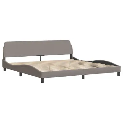 vidaXL Posteljni okvir brez vzmetnice taupe 200x200 cm blago