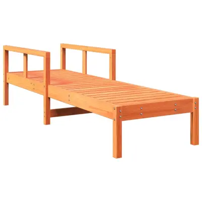 vidaXL Ležalnik voščeno rjav 199,5x62x55 cm trdna borovina