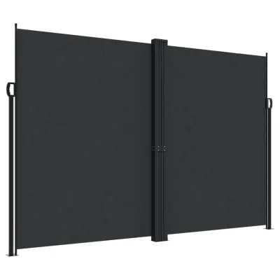 vidaXL Zložljiva stranska tenda črna 220x1200 cm