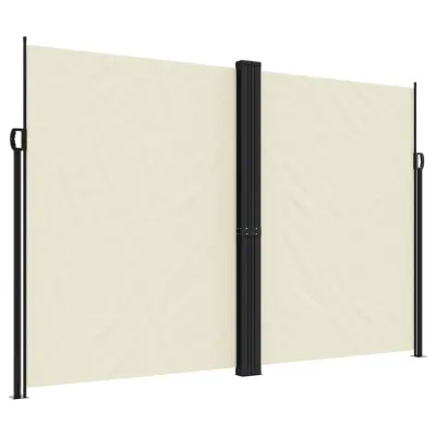vidaXL Zložljiva stranska tenda krem 220x1200 cm