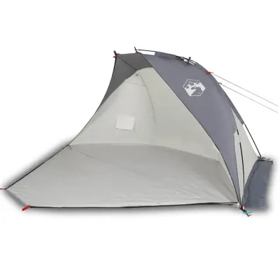 vidaXL Šotor za na plažo siv 268x223x125 cm 185T poliester