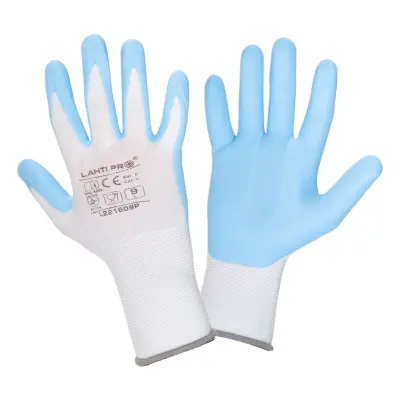 ROKAVICE NITRILNE BELO-MODRE (10) M