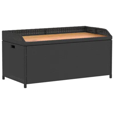 vidaXL Klop s prostorom za shranjevanje črna 100x50x52 cm