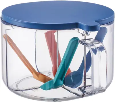 Škatla za začimbe z žlico Prozorna posoda za začimbe Posoda za začimbe Posoda za sol in poper