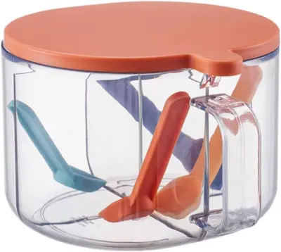 Škatla za začimbe z žlico Prozorna posoda za začimbe Posoda za začimbe Posoda za sol in poper