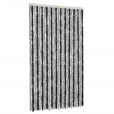 vidaXL Zavesa proti mrčesu siva in črna 100x230 cm šenilja