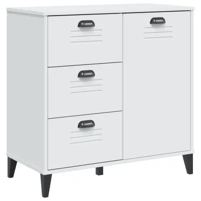 vidaXL Komoda VIKEN bela 80x40x80 cm inženirski les