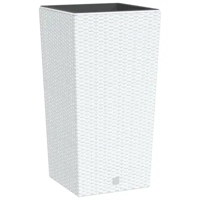 vidaXL Korito z odstranljivo notranjostjo belo 21/49 L PP ratan