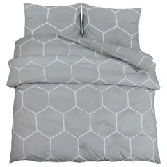 vidaXL Posteljnina siva 140x200 cm bombaž