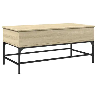 vidaXL Klubska mizica sonoma hrast 100x50x45 cm inženir. les in kovina