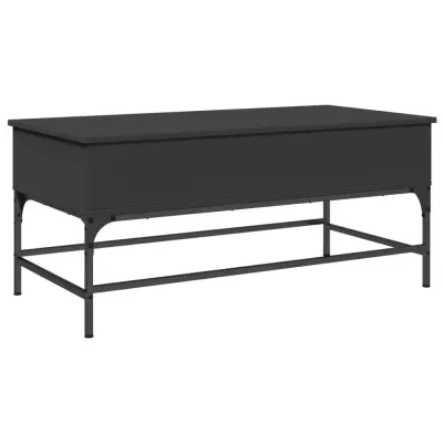 vidaXL Klubska mizica črna 100x50x45 cm inženirski les in kovina