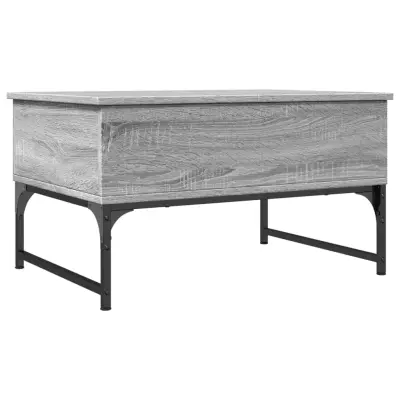 vidaXL Klubska mizica siva sonoma 70x50x40 cm inženirski les in kovina
