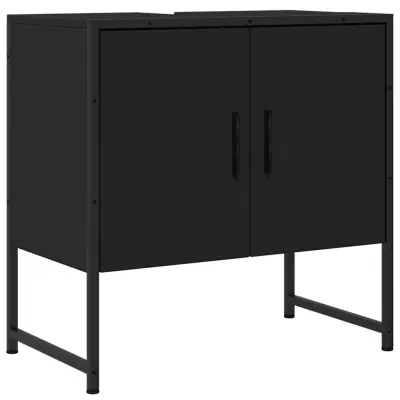 vidaXL Omarica za umivalnik črna 60x33x60 cm inženirski les