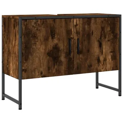 vidaXL Kopalniška omarica za umivalnik dim. hrast 80x33x60 cm inž. les