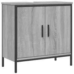 vidaXL Omarica za umivalnik siva sonoma 60x30x60 cm inženirski les