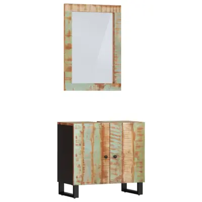 vidaXL Kopalniška garnitura 2-delna trden predelan les