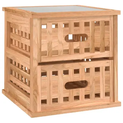 vidaXL Nočna omarica 34x34x34 cm trdna orehovina