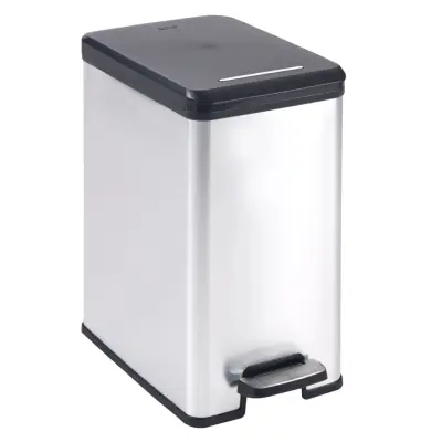 Curver Smetnjak s pedalom Deco 25 L srebrn