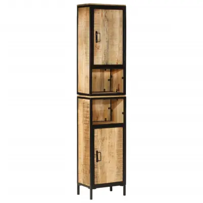 vidaXL Kopalniška omarica 40x27x180 cm železo in trden mangov les