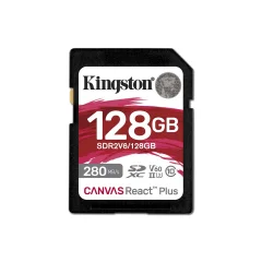 KINGSTON SDXC 128GB Canvas React Plus, 280/100MB/s, UHS-II, C10, U3, V60, 4K pomnilniška kartica