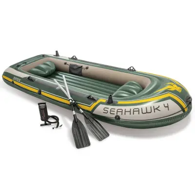 INTEX Seahawk 4 Napihljiv čoln z vesli in tlačilko 68351NP