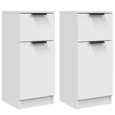 vidaXL Komode 2 kosa bele 30x30x70 cm konstruiran les