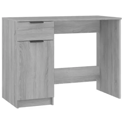 vidaXL Pisalna miza siva sonoma 100x50x75 cm konstruiran les