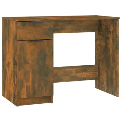vidaXL Pisalna miza dimljeni hrast 100x50x75 cm konstruiran les