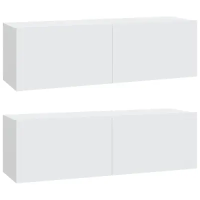 vidaXL TV omarica 2 kosa bela 100x30x30 cm konstruiran les