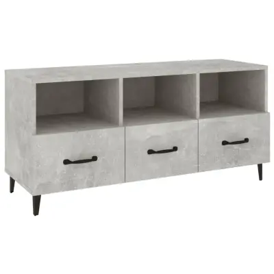 vidaXL TV omarica betonsko siva 102x35x50 cm konstruiran les
