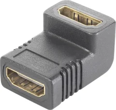 Adapter HDMI [1x ženski priključek HDMI - 1x ženski priključek HDMI] črno pozlačen priključek\, kot 90° navzgor 0,00 m