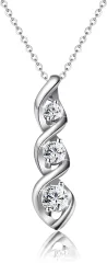 Ogrlica iz kubičnega cirkonija, prevlečena s 14-karatnim zlatom/rožnatim zlatom, izvrstna ogrlica z obeskom z simulacijo neskončnosti, ženski nakit, darilo, ogrlica za družice