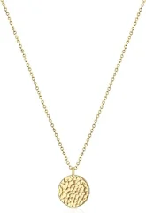 Ogrlica z obeskom, polnjena s 14-k zlatom, izvrstna ogrlica s kovanim zlatom Moon Phase Preprosta ogrlica s krogom Karma in polna luna