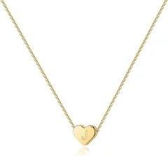 14K pozlačena ogrlica s srcem | Izvrstna ženska ogrlica | Personalizirana ogrlica s srčki | Nastavljiv drsnik