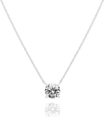 Izjemna ogrlica s 14K pozlačenim kristalom Solitaire | Ženska zlata ogrlica