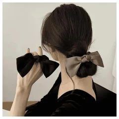 Svilen trak za lase s pentljo Retro elastičen trak za lase Retro pentlja s čopom Elastičen trak za lase Ženska pokrivala