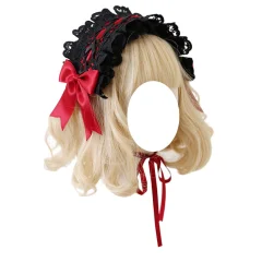 Ženski naglavni trak Lolita, črna čipkasta služkinja, naglavni trak, dodatek za lase, dekliški gotski naglavni trak za kostumsko zabavo Cosplay