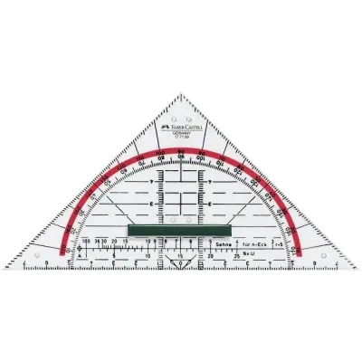 Ravnilo trikotnik geo z držalom 14 cm faber-castell