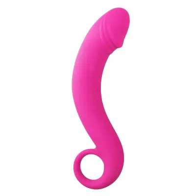 Ukrivljen analni dildo - roza