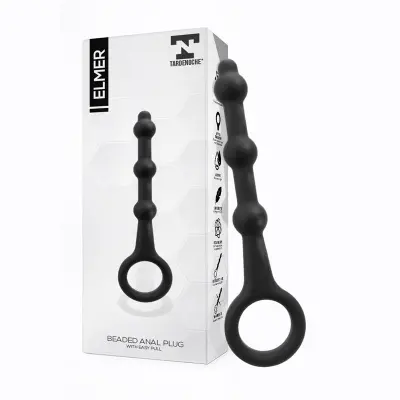 Elmer Plug Anal z Easy -to -Extraly Black Silikonski obroč